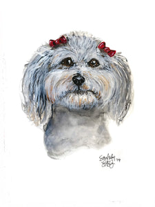 Watercolor Pet Portrait (Mulligan Series)